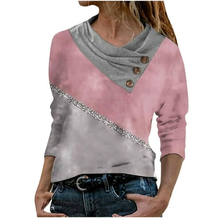 Long Sleeve Shirts for Women Under Scrubs Women Casual Cross Skew Collar Buttons Geometry Printed Long Sleeve Blouse T-shirt Tops Long Sleeve Tops for Work
Long Sleeve Shirts for Women Under Scrubs Women Casual Cross Skew Collar Buttons Geometry Printed Long Sleeve Blouse T-shirt Tops Long Sleeve Tops for Work