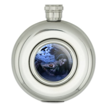 Hot Sexy Undead Dead Zombie Round Stainless Steel 5oz Hip Drink Flask