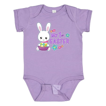 Inktastic My 1st Easter with Bunny and Easter Basket Gift Baby Girl Bodysuit
