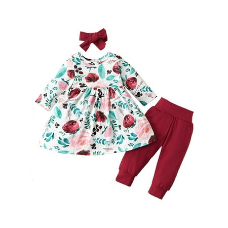 Beiwei Newborn Casual Beam Foot 3Pcs Outfit Suit Long Sleeve Baggy Dress+Pant+Heanband Girls Crew Neck Photograph Dresses Set Red 100/12-18M
Beiwei Newborn Casual Beam Foot 3Pcs Outfit Suit Long Sleeve Baggy Dress+Pant+Heanband Girls Crew Neck Photograph Dresses Set Red 100/12-18M