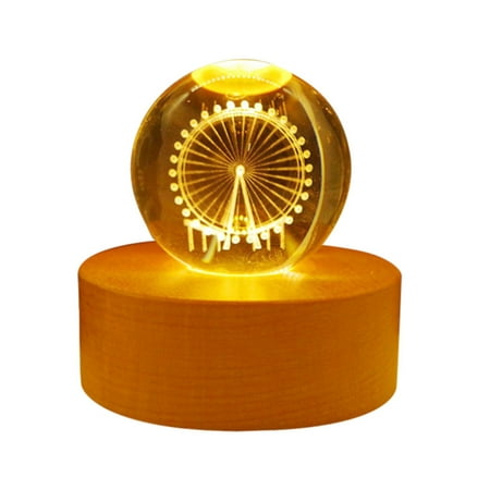 BLNVKOP Creative 3D Crystal Ball Night Light Bedside Lamp Solid Wood Base-Multi-color
BLNVKOP Creative 3D Crystal Ball Night Light Bedside Lamp Solid Wood Base-Multi-color