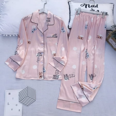 Long Sleeve Pajamas Autumn Ice Silk Long Sleeve Trousers Suit Printing Fashion Pyjamas Set
Long Sleeve Pajamas Autumn Ice Silk Long Sleeve Trousers Suit Printing Fashion Pyjamas Set
