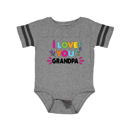 Inktastic I Love You Grandpa with Flowers Gift Baby Girl Bodysuit