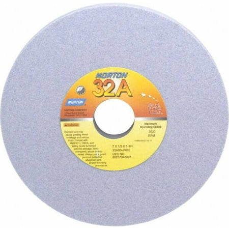 Norton 7 Diam x 1-1/4 Hole x 1/2 Thick J Hardness 80 Grit Surface Grinding Wheel Aluminum Oxide Type 1 Medium Grade 3 600 Max RPM Vitrified Bond No Recess
Norton 7 Diam x 1-1/4 Hole x 1/2 Thick J Hardness 80 Grit Surface Grinding Wheel Aluminum Oxide Type 1 Medium Grade 3 600 Max RPM Vitrified Bond No Recess