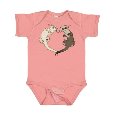 Inktastic Cute Ferret Heart Gift Baby Boy or Baby Girl Bodysuit