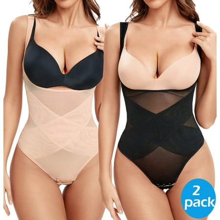 MANIFIQUE 2 Packs Thong Bodysuit for Women Tummy Control Shapewear Seamless Sculpting Open Bust Body Shaper
MANIFIQUE 2 Packs Thong Bodysuit for Women Tummy Control Shapewear Seamless Sculpting Open Bust Body Shaper
