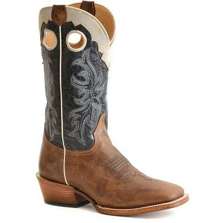 Men s Roper Ride em Cowboy Leather Boots Handcrafted Tan