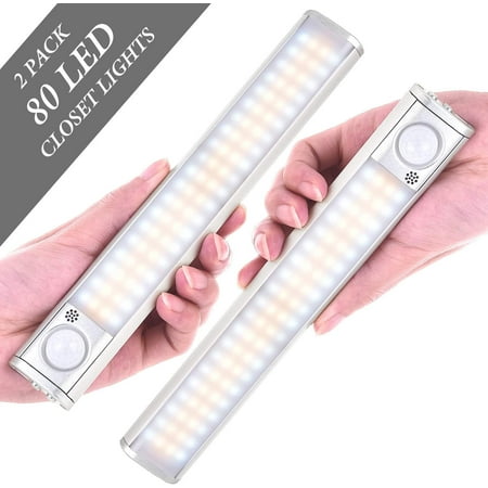 LED Motion Sensor Light Indoor 80 LED Rechargeable 1800mAh Battery Operated Closet Lights Kitchen Light Under Cabinet 2 Pack
LED Motion Sensor Light Indoor 80 LED Rechargeable 1800mAh Battery Operated Closet Lights Kitchen Light Under Cabinet 2 Pack