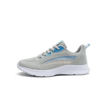Rotosw Women Athletic Shoes Breathable Sneakers Fitness Workout Running Shoe Lightweight Sport Fashion Sneaker Daily Patchwork Trainers Gray Blue 4.5