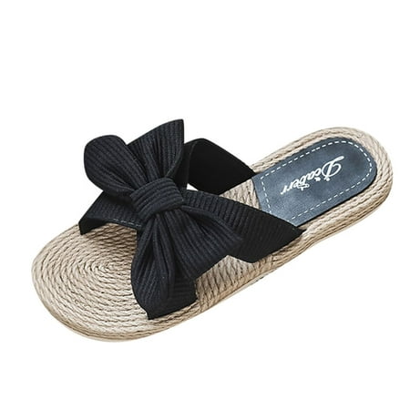 Slippers for Women Fashion Spring And Summer Women Slippers Straw Espadrille Bow Sandals Flip Flops Beach Flat Bottom Womens Slippers Pu Black 40
Slippers for Women Fashion Spring And Summer Women Slippers Straw Espadrille Bow Sandals Flip Flops Beach Flat Bottom Womens Slippers Pu Black 40