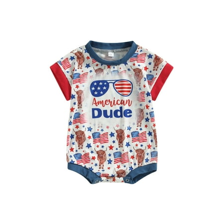 4th of July Toddler Baby America Cow Printed Bodysuit Onesie Jumpsuit Western Independence Day Summer Romper
4th of July Toddler Baby America Cow Printed Bodysuit Onesie Jumpsuit Western Independence Day Summer Romper