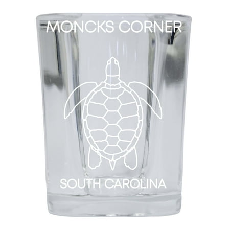 Molokai Hawaii Souvenir 2 Ounce Square Shot Glass laser etched Turtle Design