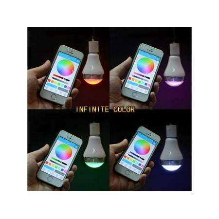 AGPtek Bluetooth Music Audio Speaker LED Color Light Bulb Support Android 2.3 and Above IOS