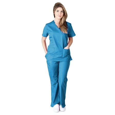 M&M Scrubs - Solid Mock Warp - Tie Back Scrub Set MM001