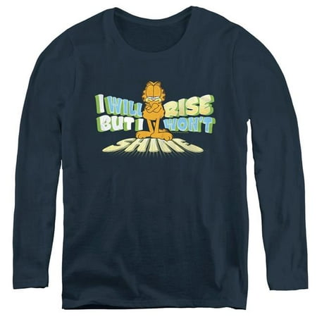 Trevco Sportswear GAR501-WL-5 Garfield & Rise Not Shine Womens Long Sleeve T-Shirt, Navy - 2X