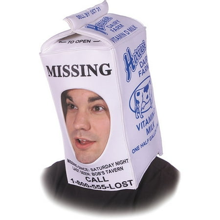 Milk Carton Hat Adult Halloween Accessory