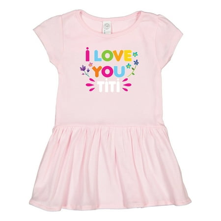 Inktastic I Love You TIti with Flowers Gift Toddler Girl Dress
