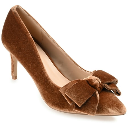 Journee Collection Womens Crystol Wide Width Slip On Low Stiletto Pointed Toe Pumps