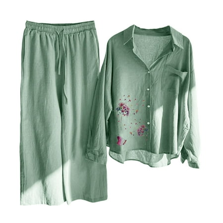 JNGSA Lounge Sets for Women 2 Piece Button Up Pajama Set Fall Clothes Long Sleeve Shirt and Pants Soft Pjs Sets
JNGSA Lounge Sets for Women 2 Piece Button Up Pajama Set Fall Clothes Long Sleeve Shirt and Pants Soft Pjs Sets