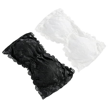NUOLUX TINKSKY 2pcs Women One Size Strapless Lace Bandeau Bra Padded Removable Stretch Tube Bra (White & Black)
NUOLUX TINKSKY 2pcs Women One Size Strapless Lace Bandeau Bra Padded Removable Stretch Tube Bra (White & Black)