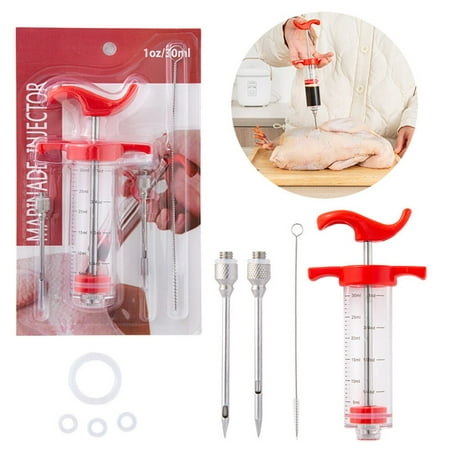 

Stainless Steel Needle Injector Kitchen Marinade BBQ Pork Flavor Juice Sauce Marinade Syringe Accessories