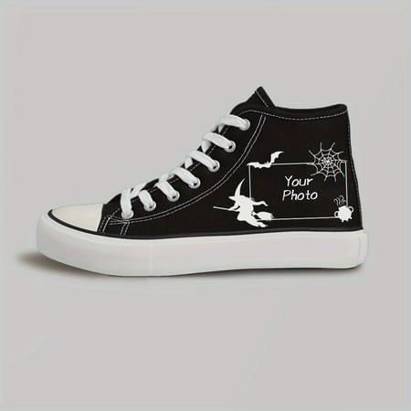 High-top canvas sneakers-Black & White casual skateboard shoes with lace-up design comfortable rubber sole for all seasons
High-top canvas sneakers-Black & White casual skateboard shoes with lace-up design comfortable rubber sole for all seasons