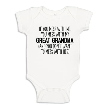 Don t Mess With My Great Grandma Baby Bodysuit One Piece 18 mo White
Don t Mess With My Great Grandma Baby Bodysuit One Piece 18 mo White