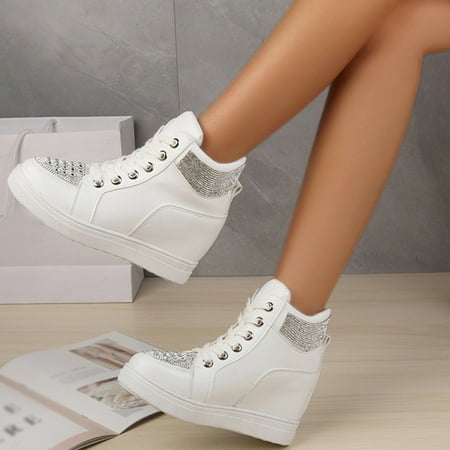 Aayomet Platform Sneakers for Women Women s Rhinestone Fashion High-Top Increased Lace-up Inner Color Women s White 7.5
Aayomet Platform Sneakers for Women Women s Rhinestone Fashion High-Top Increased Lace-up Inner Color Women s White 7.5