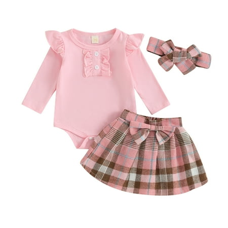 Baby Girls Fall Winter Outfit Sets Ribbed Long Sleeve Pullover Tops + Plaid Suspender Skirt 12 18 24M 2T 3T 4T 5T
Baby Girls Fall Winter Outfit Sets Ribbed Long Sleeve Pullover Tops + Plaid Suspender Skirt 12 18 24M 2T 3T 4T 5T