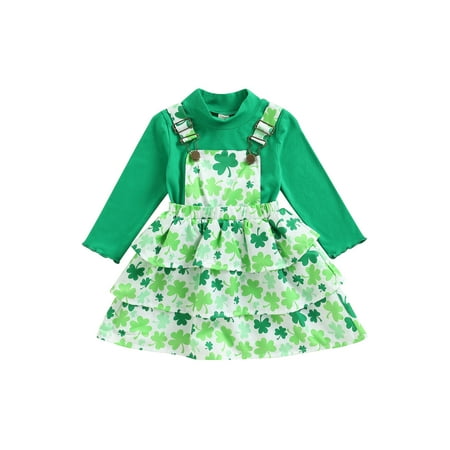 Sunisery St. Patrick s Day Kids Toddler Girls Outfit Long Sleeve Pullover Sweatshirt Four Leaf Clover Print Suspender Skirt Green 18-24 Months
Sunisery St. Patrick s Day Kids Toddler Girls Outfit Long Sleeve Pullover Sweatshirt Four Leaf Clover Print Suspender Skirt Green 18-24 Months