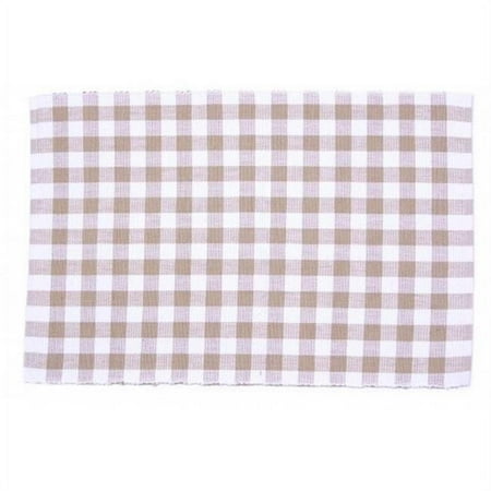 AG-01294S-4 19 in. Ribbed Placemats Toro Beige Check - Set of 4