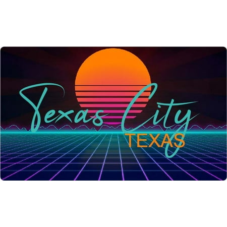 Texas City Texas 4 X 2.25-Inch Fridge Magnet Retro Neon Design