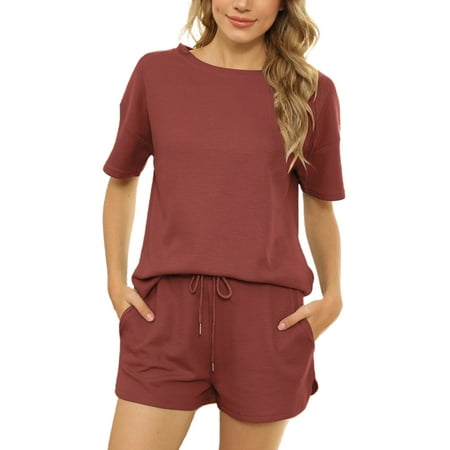 Hanerdun Women Solid Loungewear Pajamas Set Female 2 Pieces Short Sleeve Nightwear Sleepwear PJ Sets Red XL
Hanerdun Women Solid Loungewear Pajamas Set Female 2 Pieces Short Sleeve Nightwear Sleepwear PJ Sets Red XL