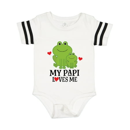 Inktastic My Papi Loves Me Grandson Frog Gift Baby Boy Bodysuit