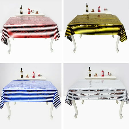 GROFRY Disposable Tablecloth Bronzing Oil-proof Waterproof Decorative Reusable Desktop Decor Rectangle Striped Pattern Banquet Tablecloth Dining Table Cover for Festival
GROFRY Disposable Tablecloth Bronzing Oil-proof Waterproof Decorative Reusable Desktop Decor Rectangle Striped Pattern Banquet Tablecloth Dining Table Cover for Festival