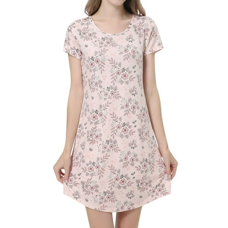 HUBERY Women Leopard Camo Floral Graphic Print Crew Neck Short Sleeve Sleep Dress
HUBERY Women Leopard Camo Floral Graphic Print Crew Neck Short Sleeve Sleep Dress