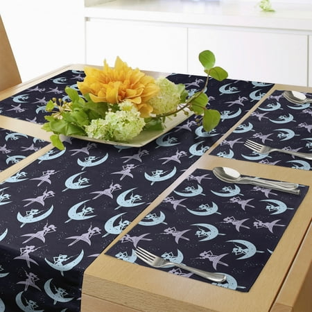 Magic Moon Table Runner & Placemats Flying over Crescent Moon Repetitive Print Set for Dining Table Decor Placemat 4 pcs + Runner 12 x90 Quartz Multicolor by Ambesonne
Magic Moon Table Runner & Placemats Flying over Crescent Moon Repetitive Print Set for Dining Table Decor Placemat 4 pcs + Runner 12 x90 Quartz Multicolor by Ambesonne