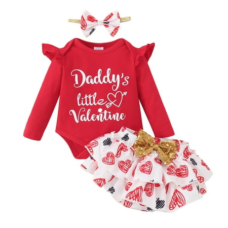 Kucnuzki 0 Months Baby Girls Halloween Skirt Sets 3 Months Long Sleeve Daddy S Little Valentine Letter Prints Romper Tops Elastic Flowing Skirt Headband 3PCS Set Red
Kucnuzki 0 Months Baby Girls Halloween Skirt Sets 3 Months Long Sleeve Daddy S Little Valentine Letter Prints Romper Tops Elastic Flowing Skirt Headband 3PCS Set Red
