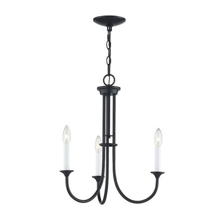 Thomas Lighting - 3 Light Chandelier-Matte Black Finish - Thomas Lighting