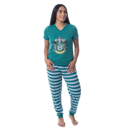 Harry Potter Womens Slytherin Crest Jogger Pajama Set-All Houses (S)
