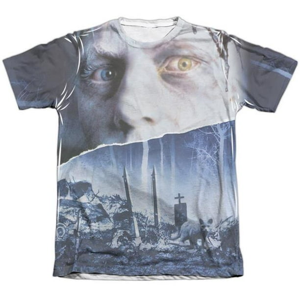 Pet Sematary & Poster Adult Regular Fit Poly & Cotton Short Sleeve Tee Shirt - White, Extra Large