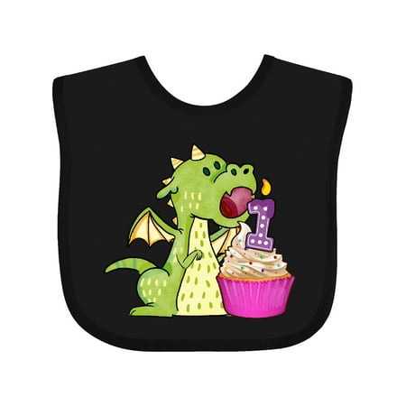 Inktastic Dragon Cupcake 1st Birthday Gift Baby Boy or Baby Girl Bib