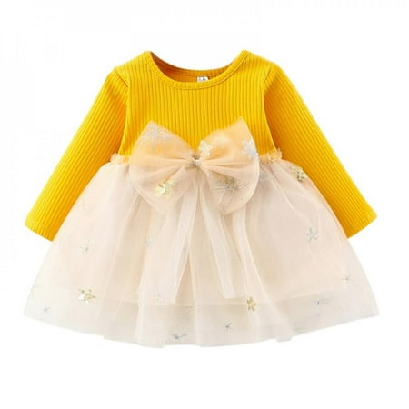 Baby Girls Fashion Big Bow Dress Solid color big bow Long Sleeve Kids Clothing Kids Mesh Dresses for Girls Clothes
Baby Girls Fashion Big Bow Dress Solid color big bow Long Sleeve Kids Clothing Kids Mesh Dresses for Girls Clothes