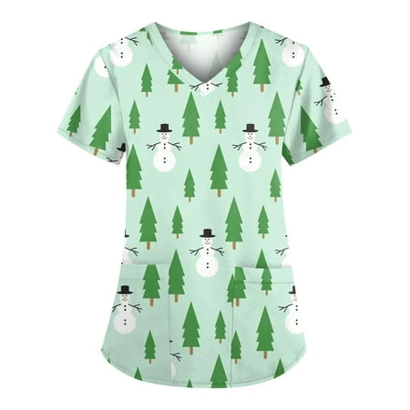 JWZUY Christmas Women s Working Uniform Tops with 2 Pockets V-Neck Short Sleeve Nurses Nursing Uniforms Scrub Tops Loose Xmas Print Shirts Blouses Tee Shirts T-Shirts Tshirt Mint Green L
JWZUY Christmas Women s Working Uniform Tops with 2 Pockets V-Neck Short Sleeve Nurses Nursing Uniforms Scrub Tops Loose Xmas Print Shirts Blouses Tee Shirts T-Shirts Tshirt Mint Green L