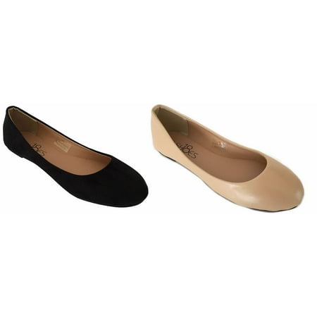 Shoes8teen 2 Pair Womens Round Toe Ballet Flats Black Micro/Nude Pu 10
Shoes8teen 2 Pair Womens Round Toe Ballet Flats Black Micro/Nude Pu 10