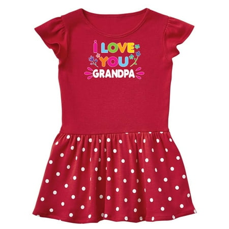 Inktastic I Love You Grandpa with Flowers Gift Toddler Girl Dress