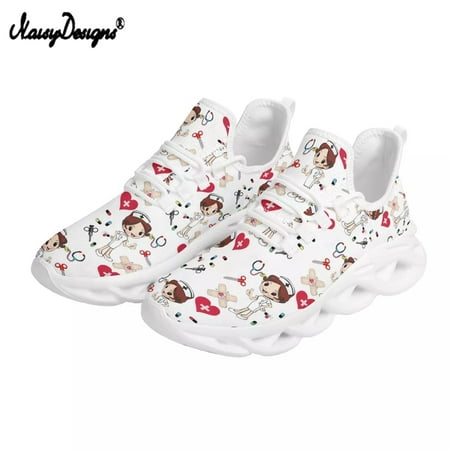 Noisydesigns 2024 New Style Women Lace up Platform Sneakers Cute Cartoon Nurse Printing Ladies Breathable Kintting Flat Shoes
Noisydesigns 2024 New Style Women Lace up Platform Sneakers Cute Cartoon Nurse Printing Ladies Breathable Kintting Flat Shoes