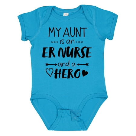 Inktastic My Aunt is an ER Nurse and a Hero Gift Baby Boy or Baby Girl Bodysuit