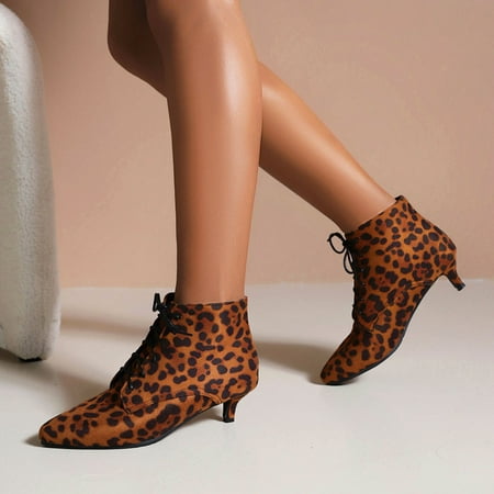 Cathalem Women s Lace up Boots Fashion Women s Shoes Suede Slim Heel High Heeled Leopard Printing Front Women Rain Boots Fashion Brown 7.5
Cathalem Women s Lace up Boots Fashion Women s Shoes Suede Slim Heel High Heeled Leopard Printing Front Women Rain Boots Fashion Brown 7.5
