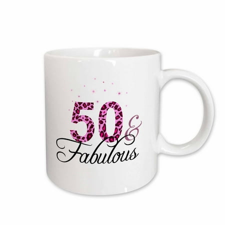 3dRose 50 and Fabulous - fun girly birthday gift - black and hot pink leopard print pattern bday diva text Ceramic Mug 11-ounce
3dRose 50 and Fabulous - fun girly birthday gift - black and hot pink leopard print pattern bday diva text Ceramic Mug 11-ounce